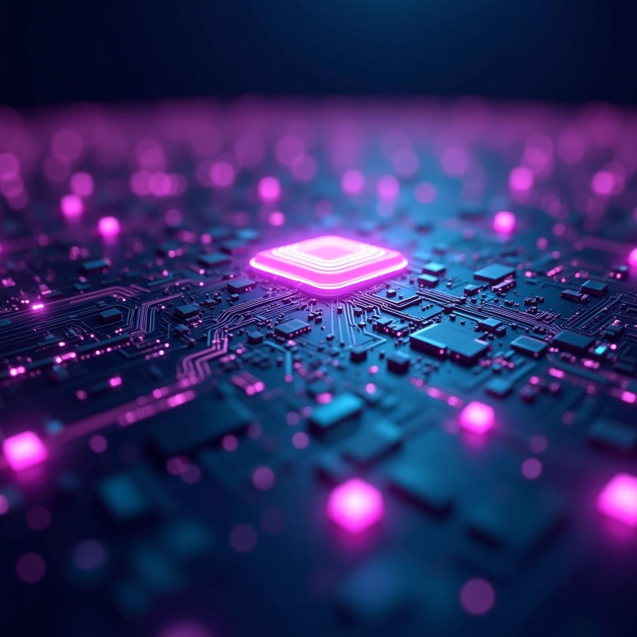 Cybersecurity concepts visualized through abstract light circuits