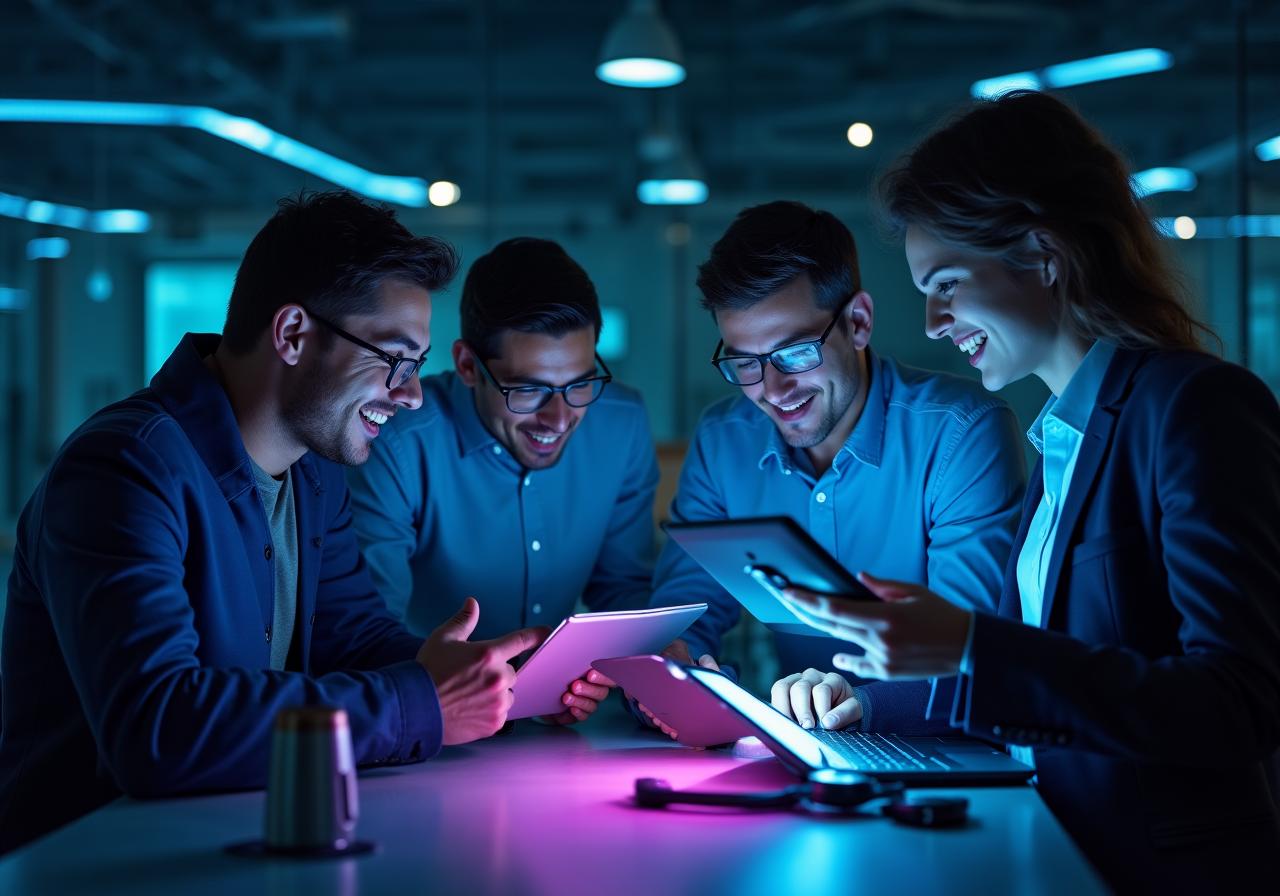 Modern professional team collaborating using Microsoft 365 tools